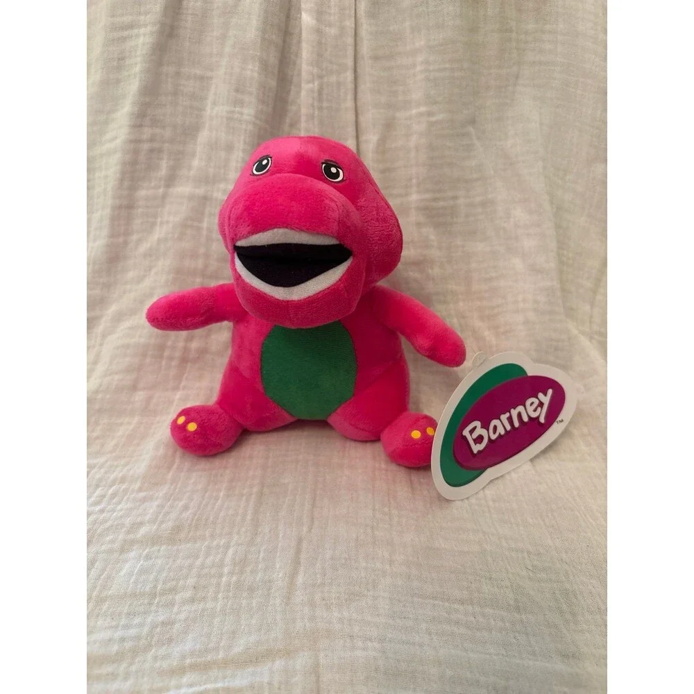 Barney plush stuffed animal dinosaur pink green kids teens collectible 2000's